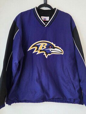 Vintage NFL Ravens Purple Pullover Windbreaker Jacket Football Men's M